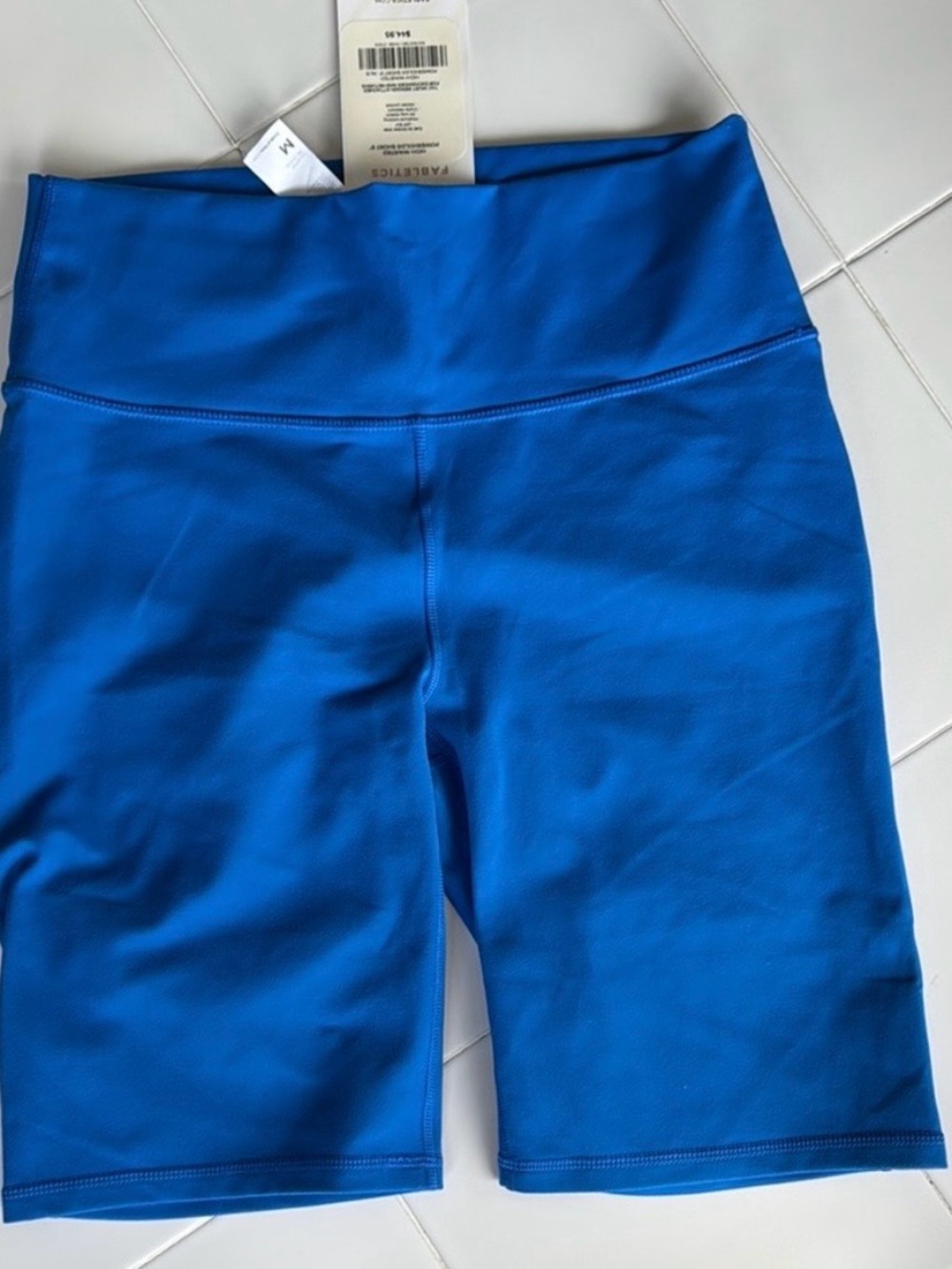 NWT Fabletics High-Waist Bright Blue Athletic Bike Shorts